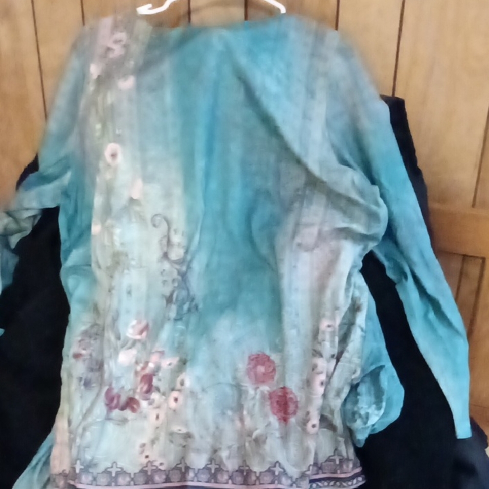 Floral Teal Women's Top